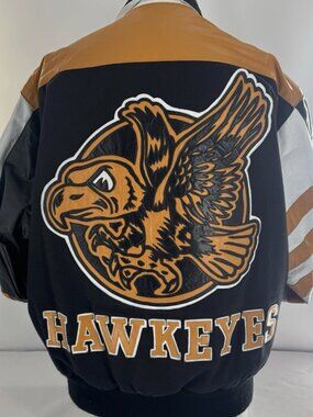 Vintage 90s Jeff Hamilton Iowa Hawkeyes Letterman Jacket Men’s XL – Rare